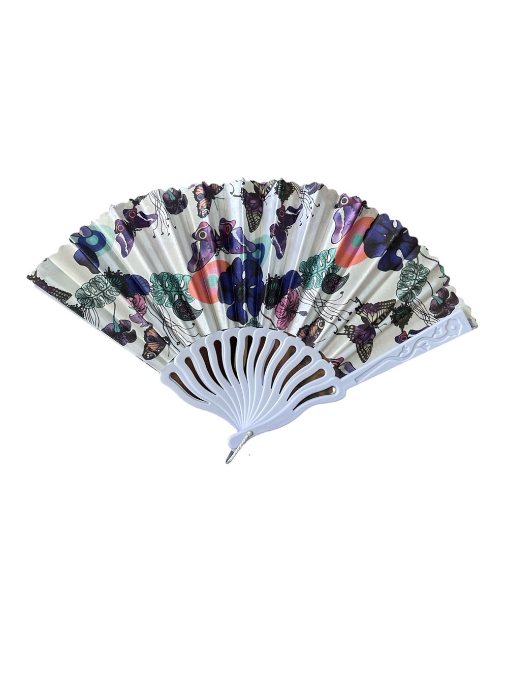 BUTTERFLY FLORAL HAND HELD FOLDABLE FAN